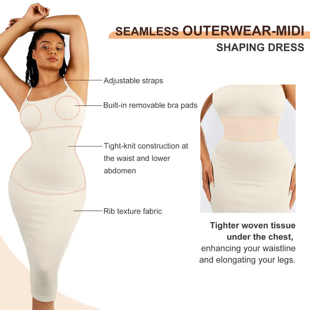 Midi Spaghetti Strap Shaping Dress